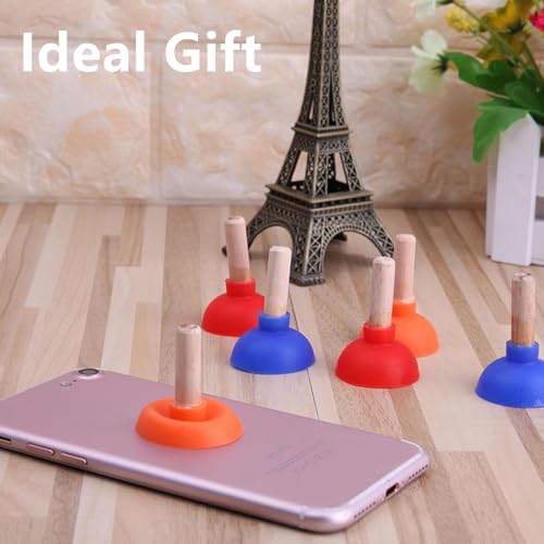 Image of 6 Pcs Tiny Toilet Plunger Shape Phone Holder Mini Sucker Stand for Supporting Cellphone, Moblie Phone, PSP