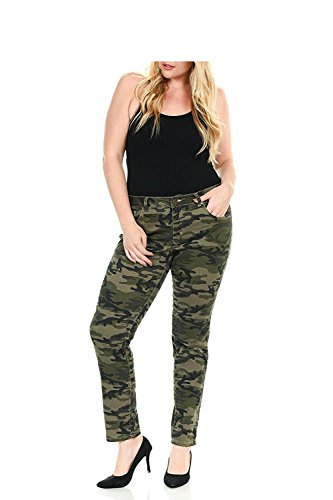 Jack David / Rue21 Juniors Womens Plus Size Stretch Army Camo Camouflage Skinny Denim Jeans Pants4