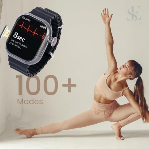 Image of SE HUB S9 HC Android Smartwatch for Men and Women with 4G SIM Support, AMOLED Display, 180 Rotating Side Camera, 2GB RAM, 16GB Storage, GPS and Bluetooth Calling, Black