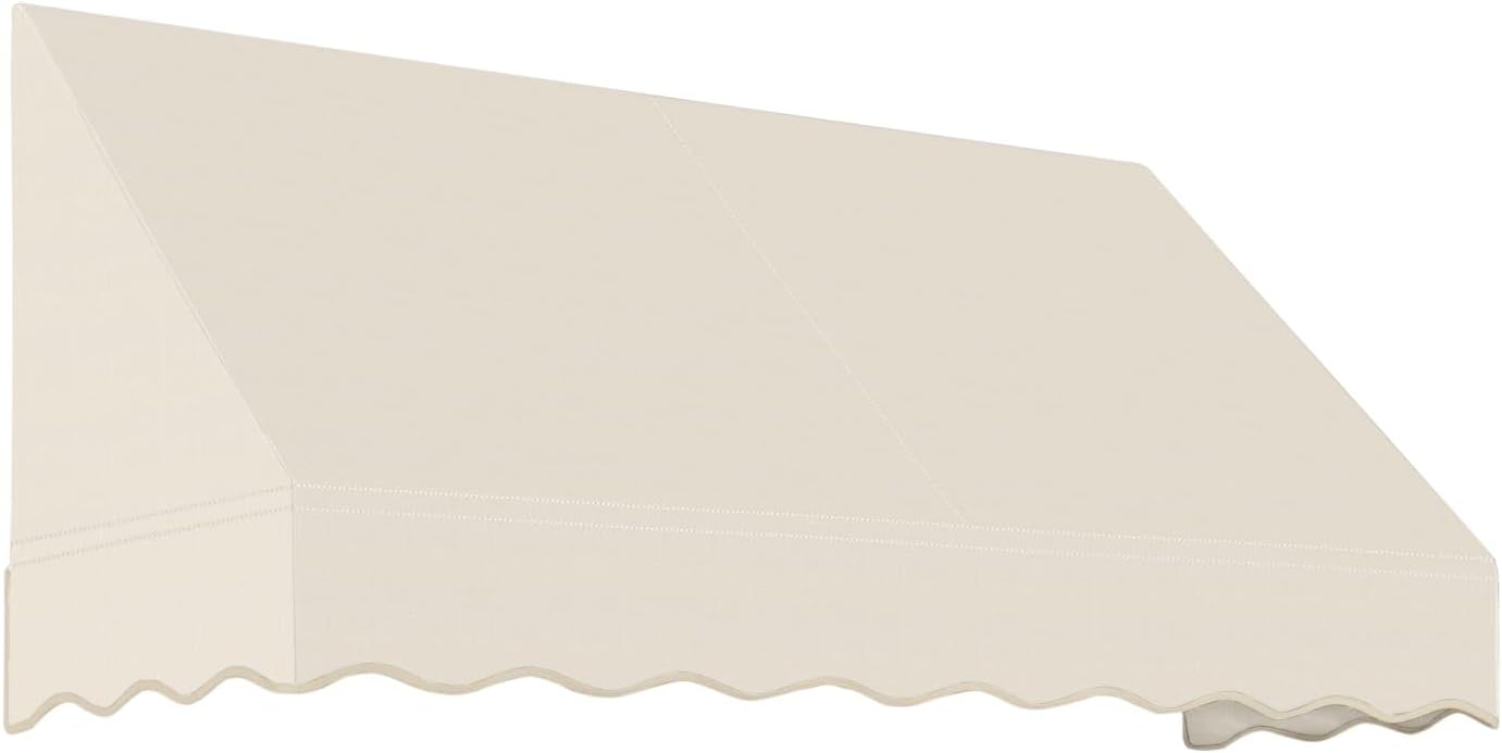 Awntech 6' San Francisco (76.5"-16"-30") Closed-Sided Fixed Awning, Burgundy/Tan Multi