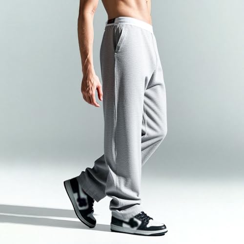 Mokaloha Mens Pants - Pacificozy Men's Casual Hemp Embroidered Logo Drawstring Loose Elastic Waist Pocket Trousers2