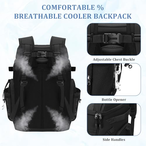 30L Large Cooler Backpack 48 Can Leakproof Waterproof Insulated - image 5