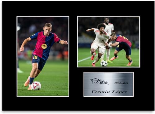 Fermin Lopez Football Player 2024-2025 - Fotografía firmada A4, regalo para aficionados del Barcelona