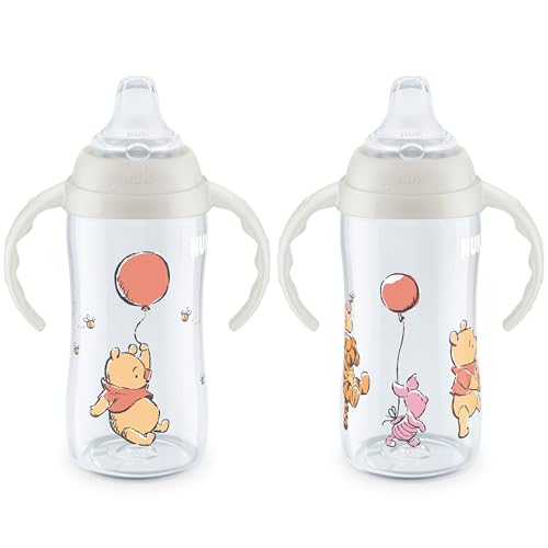 image for NUK Learner Cup, 10 Oz, Pack of 2, Pooh Bear – Soft Spout, Easy-Grip