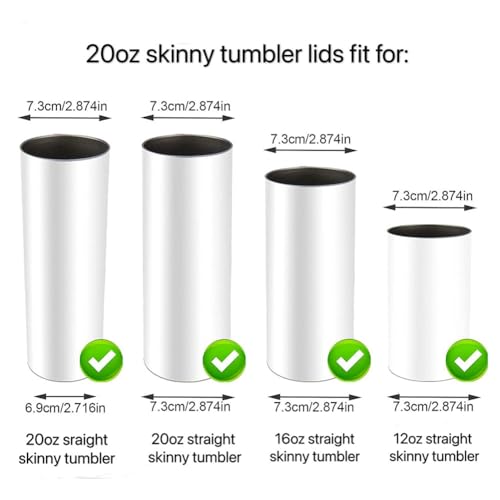 Asuinxurr Lot de 10 couvercles de rechange pour Skinny Tumbler - En plastique résistant aux éclaboussures - Anti-fuite - 20 oz - Facile à utiliser – vue 6
