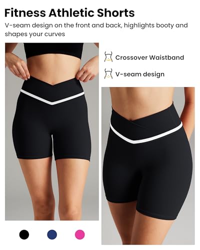 Women Biker Shorts Compression Crossover Seamless Athletic Shorts Running Sportswear2