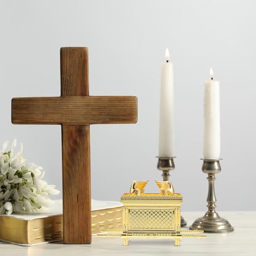 Mini modelo Arca de la Alianza estatua religiosa dorada zinc miniatura 3