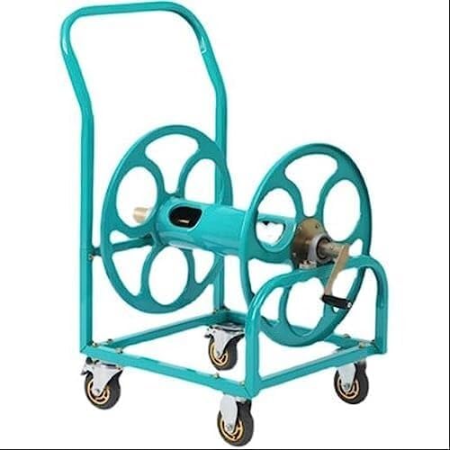 Garden Hose Holder Hose Reel Cart, Hose Reel Cart with Wheels Heavy Duty, Industrial Hose Reels for Outside, Large Capacity Hose Holder, Hose Guide Installed Garden Hose Reel (for 1inch Hose)