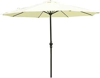 HZH Guarda-chuva de mercado redondo guarda-chuva de jardim guarda-chuvas de terraço, guarda-chuva de mesa de jardim ao ar livre, manivela, para piquenique café quintal piscina, uso comercial e