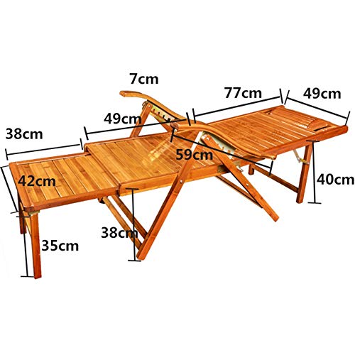 Chaise longue bois pliante extérieur transat réglable de jardin - 4
