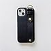 Cinturino da polso Supporto per supporto in pelle Custodia per telefono per iPhone 13 13Pro Max 12 12Pro Max Custodia in pelle di lusso, Nero, Per iPhone 12