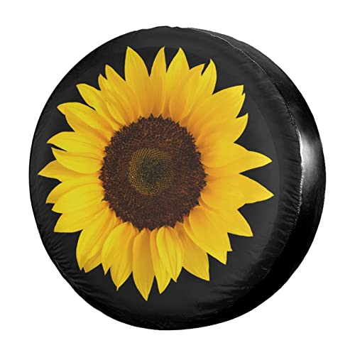 Foruidea Yellow Sunflower Spare Tire Cover Dust-Proof Wheel Tire Cover Fit Trailer, RV, SUV and Many Vehicle (14, 15, 16, 17 Inch)