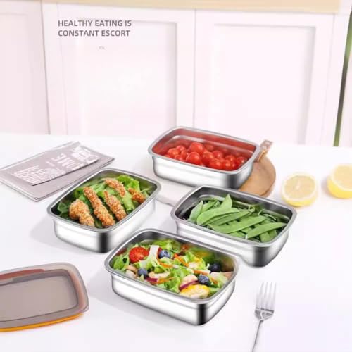 Image of STARKENDY (3PCS -1200ml Stainless Steel Food Storage Containers | 316 Food Grade Fridge storage container Leakproof Kitchen Organizer | Freshness Locking, Microwavable & Freezer Safe