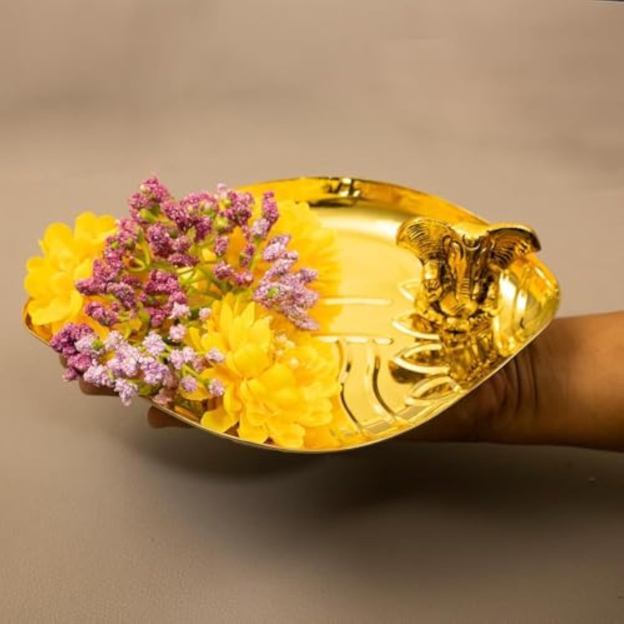 Handcrafted Brass Pooja Thali for Aarti and Rituals