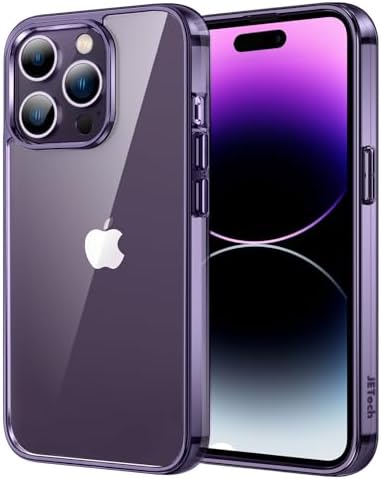 JETech Etui dla iPhone 14 Pro 6,1 Cala, Nie Żółknie Odporny na Wstrząsy Pokrowiec Ochronny, Odporne na Zarysowania Case, Przezroczyste z Tyłu (Przezroczyste)