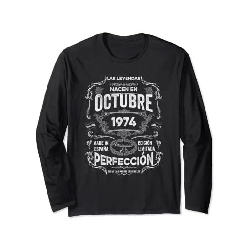 Mujer Leyendas Octubre 1974 Hombre Mujer 48 Años Cumpleaños Manga Larga