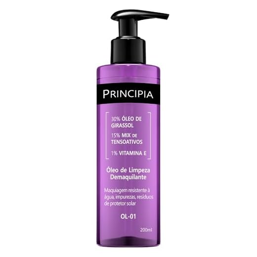 PRINCIPIA, Óleo de Limpeza Demaquilante Facial 30% Óleo de Girassol + 1% Vitamina E OL-01 200 ml