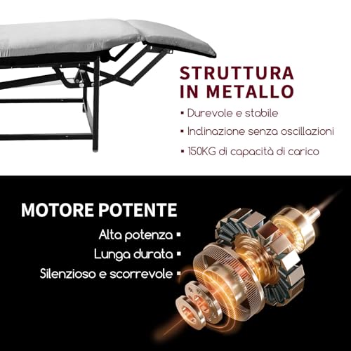 SOSINYA Poltrona Relax Elettrica, schienale regolabile elettricamente, capacità 150 kg. Perfetto per leggere, giocare e rilassarsi. Essenziale per camera e soggiorno - 7