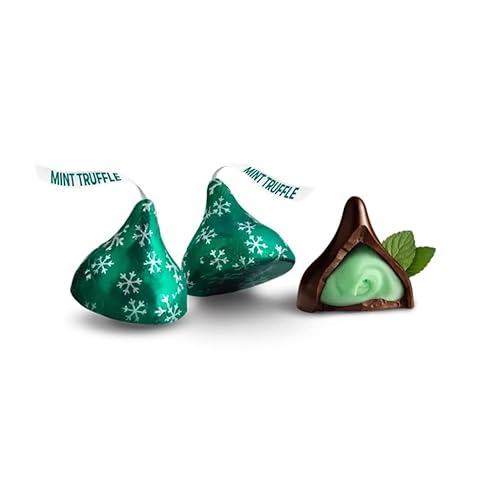 HERSHEYS KISSES - Trufa de menta de chocolate negro relleno de trufa de menta 2 libras