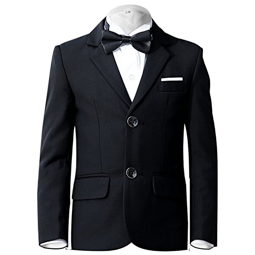 Yanlu 6 Piece Formal Boys Suits Sets Size 12 Black Boy Tuxedo Suit Blazer Pants Vest Shirt Necktie And Bow Tie #TOP2