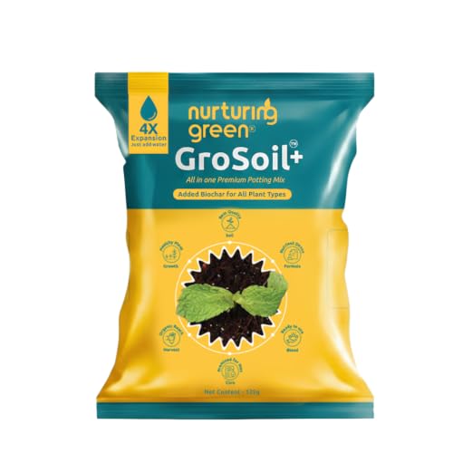Image of Nurturing Green GroSoil+ Potting Soil Mix with Biochar, Makes 500gm Soil