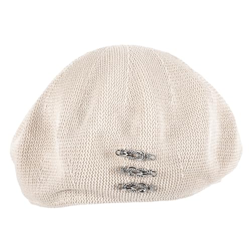 FOMIYES Women Beret Hat Thin French Style Decorative Warm Outdoor Activity Hat Beige