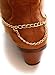 Adjustable Western Cowgirl Boot Bracelet White Jade Horn Charm Gold Plated Double Clasp Lightweight Curb Link Chain Handmade in USA