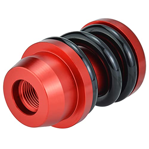 Lunsom Spring Shifter Knob, Aluminium Alloy Gear Stick Head Manual Auto Shifting Knob With 3 Adapters Metal Stick Grip Lever Shift Handle (Black Spring&Red) #TOP4