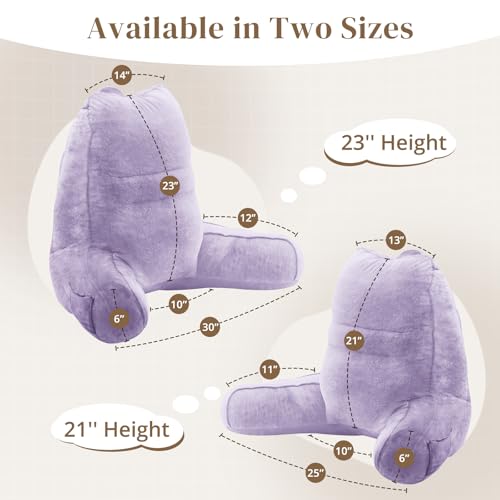 Image of Sasttie Reading Pillow for Bed, Back Pillow for Sitting Up, Lavender