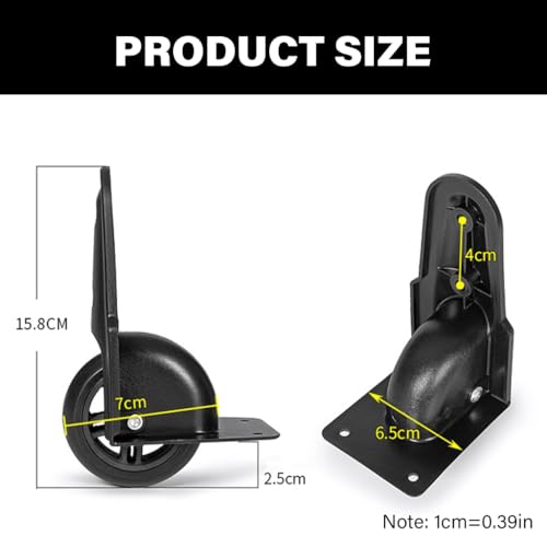 Luggage Wheel Repair Kits 2Pcs Black PVC Quiet Rotating Replacement for Travel Bag Suitcase Directional4