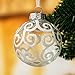 Sleetly Christmas Tree Ball Ornaments, Transparent White Swirl, 3.15 inch, Set of...