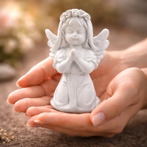 Image of CraftVatika White Praying Angel Cherub Figurine Set - Elegant Home Decor Showpiece for Living Room, Bedroom & Office Premium Decorative Statue Perfect for Anniversary, Housewarming, Christmas Gift