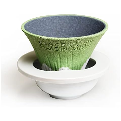 GOTOUCHI Reusable Ceramic Coffee Filter Paperless Coffee Filter Japanese Reusable Coffee Dripper (Green) Cover