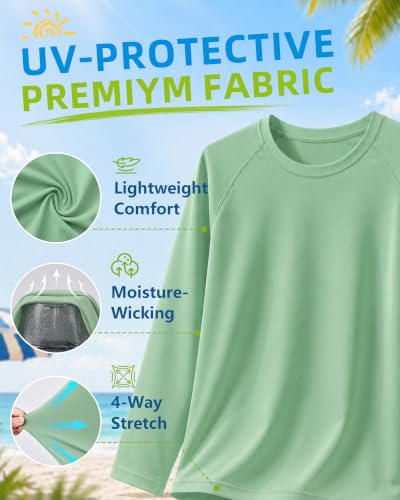 Image of 6M-5T 3-Pack Baby Toddler Rash Guard Swim Shirts UPF 50+ Boys Girls | Quick-dry 4-way stretch UV sun protection tops; moisture-wicking tagless comfort for beach, pool, splash pad and summer play