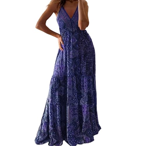 Robe longue bohème fendue à imprimé fleuri avec sa taille haute d'été