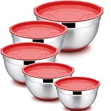 GUTES DESIGN - Alle Deckel sind luftdicht, um Lebensmittel frisch zu halten, Jeder Deckel hat auch zwei erhabene Fingerhaltebereiche oben, um den Deckel leicht zu entfernen, Alle Schalen können zur einfachen Aufbewahrung gestapelt werden, um Platz in der Küche zu sparen