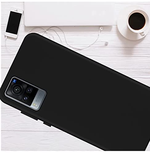 Image of Mobile Back Cover Case for Vivo X60 Pro (Silicone Case|CameraProtection|Black SC1510)