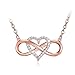 Produktbild 925 Silber Zirkonia Infinity Love Heart Anhänger Halskette