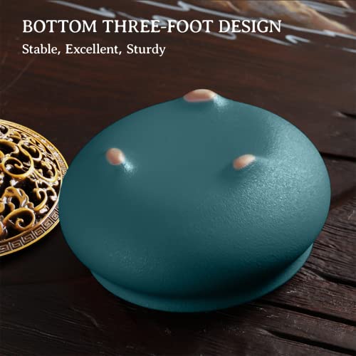 Coil Incense Burner， Ceramic Cone Incense Burner Holder Suitable For Incense/Cone/Coil/Stick, Sage, Mosquito Incense, And Charcoal. 10 Coils Incense+ Incense Holder+Fireproof Cotton Inside.(Green) #TOP4