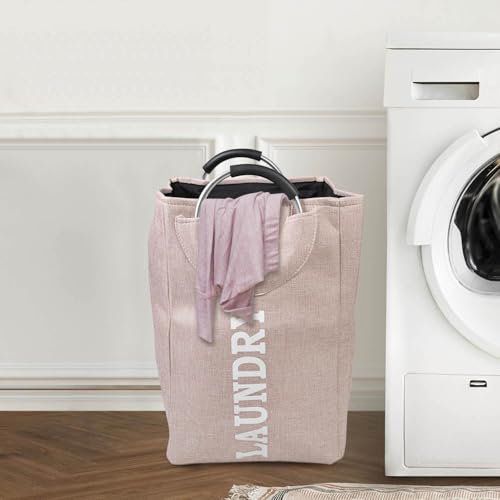 Image of KYLO Efficient Laundry Bag| No Fuss Laundry Bag| Superior Steel Handles| Rubber Covering to Support Fingers| Multiple Colors - Goes Well With The Decor - 82 L, Pink