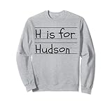 8.5 oz, Klassisch geschnitten Personalisierte H is for Hudson Name Student Kindergarten Sweatshirt