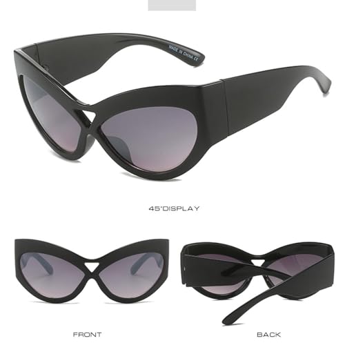 Lunettes œil de chat de qualité supérieure avec verres creux rétro chic - 3