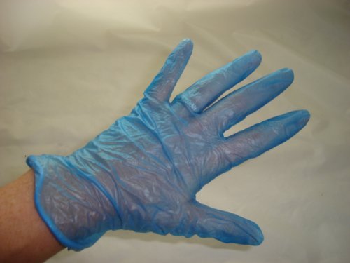 Preisvergleich Produktbild Einmalhandschuhe Vinyl, ungepudert, Gr.XL, Blau, 100Stück