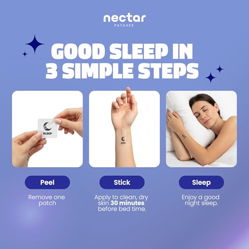 Image of Nectar Sleep Patches for Adults - Melatonin Patch with Valerian | Sleep Support Sticker for Restful Nights | Sleepy Stickers a Restful Night - Sleeping Patches for Men & Women | 10 Count