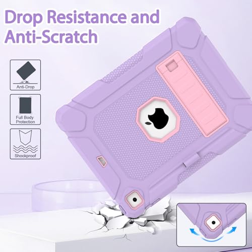 Étui pour iPad 6e 5e génération antichoc violet clair avec porte-crayon
