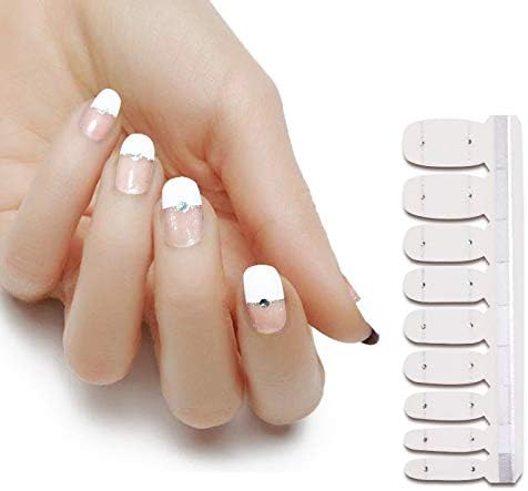 日本全国 送料無料 カンタン キレイ ネイル スティッカー Nail シルバーライン ホワイトフレンチ Sticker