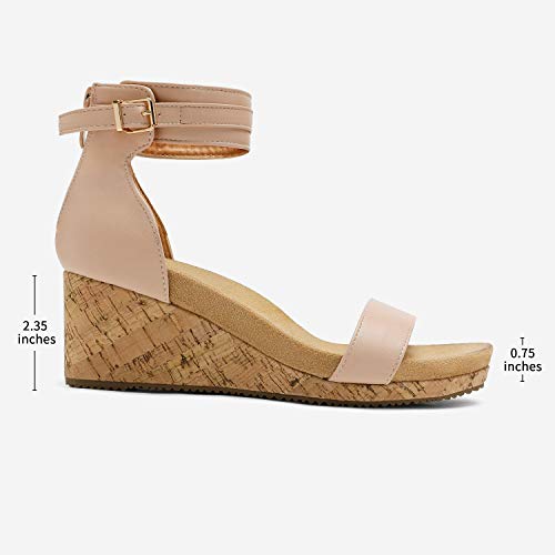DREAM PAIRS Women's Open Toe Buckle Ankle Strap Platform Wedge Sandals Summer Shoes.2