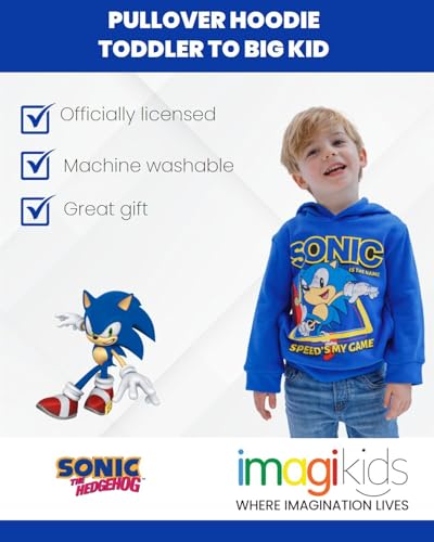 Image of SEGA Sonic the Hedgehog Boys' Fleece Hoodie Toddler to Big Kid