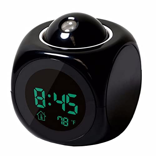 Relógio Despertador Digital Multifunções Voz Falante Led Pro (Preto)