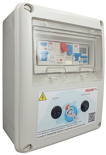 Cuadro Eléctrico para Piscina Iluminación y Motor | Guardamotor y Transformador | 50W 12AC | Bomba de agua 1CV 4-6,3A